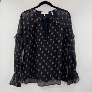 3For $20 Lark & Ro Navy Blouse with Gold Pattern Blouse size: 6